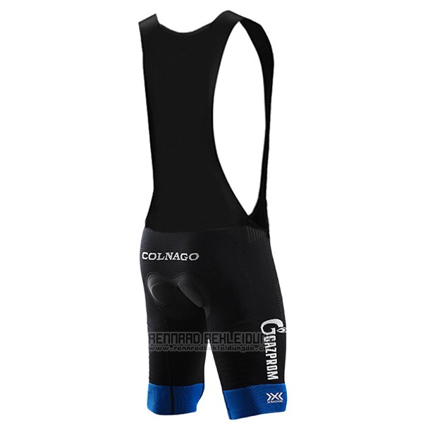 2017 Fahrradbekleidung Gazprom Rusvelo Colnago Blau Trikot Kurzarm und Tragerhose